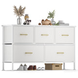 Dresser for Bedroom with 5 Drawers, White Dresser for Closet, Living Room