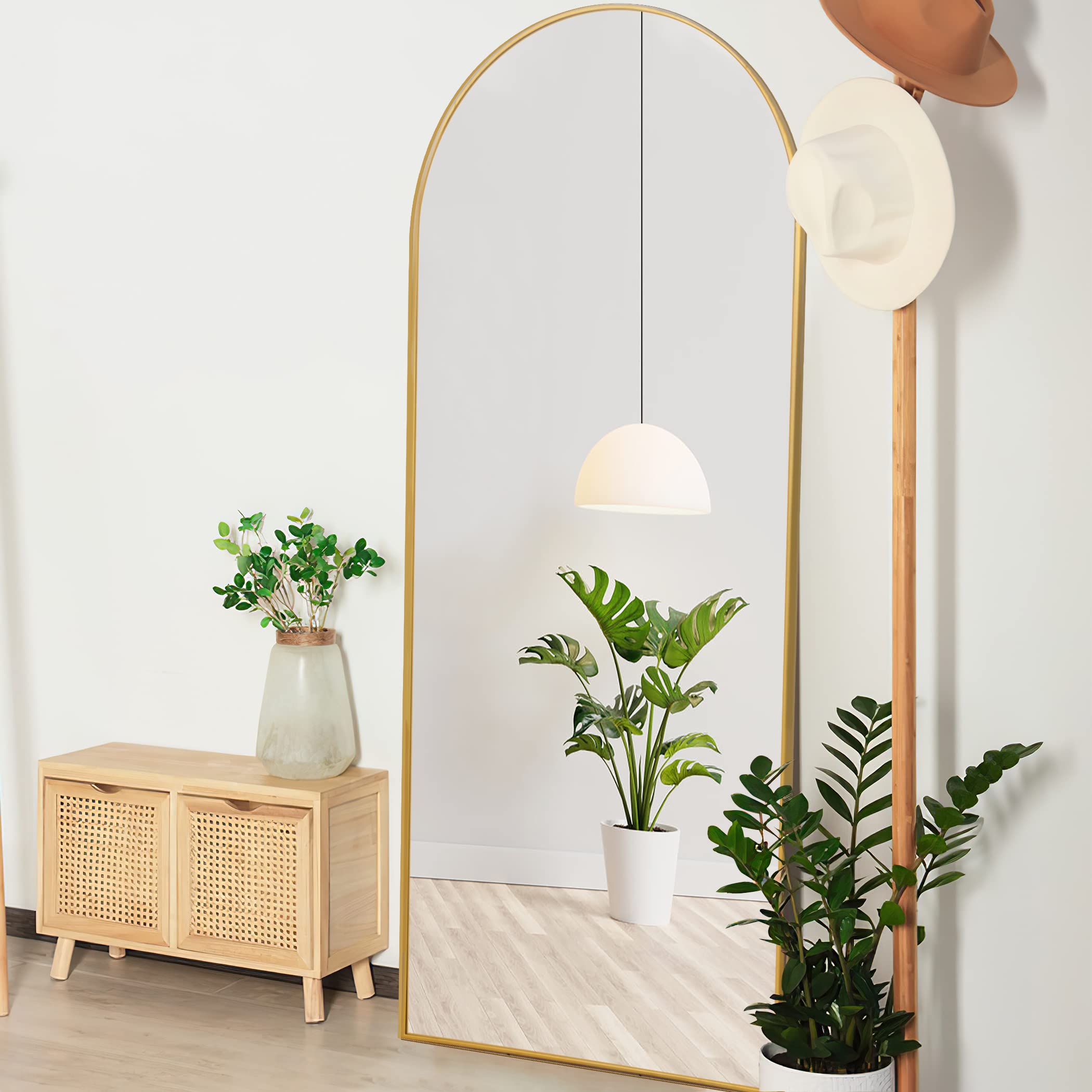Arched Full Length Mirror, 64”x21” Floor Length Mirror