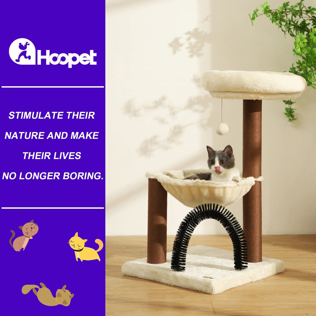 cat Tree,27.8 INCHES cat Tower for Indoor Cats