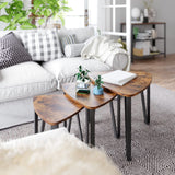 Industrial Nesting Coffee Table, Set of 3 End Tables for LivingRoom