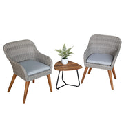 Outdoor 3-Piece Bistro Set with Seat Cushion