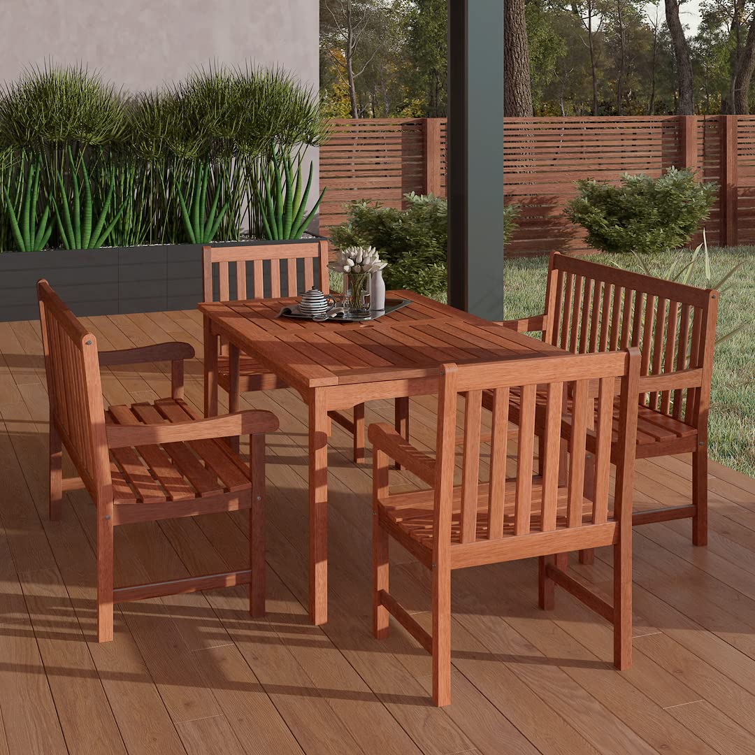 Milano 1-Piece Patio Armchair | Eucalyptus Wood | Ideal for Outdoors