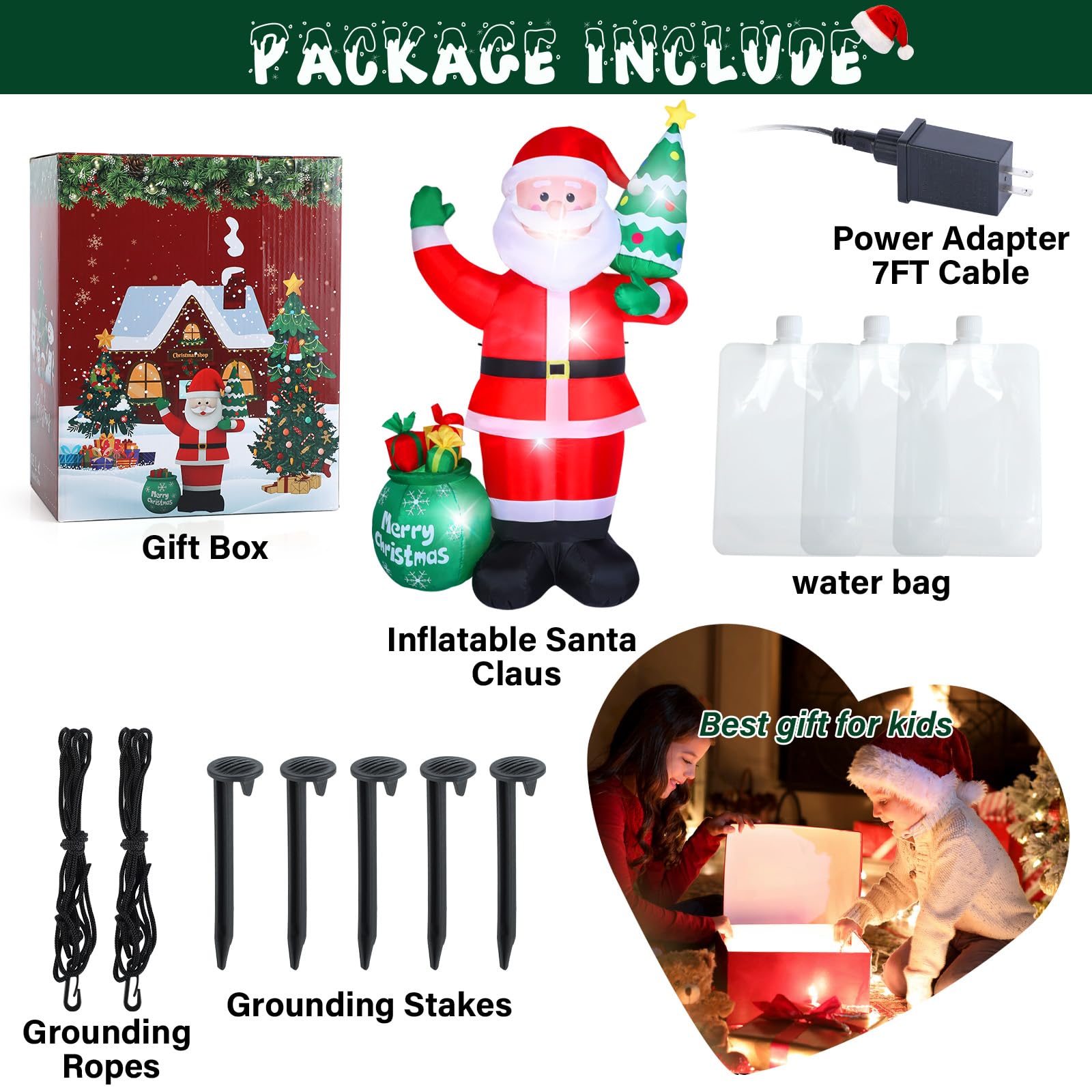 8 FT Christmas Inflatables Outdoor Decorations