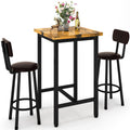 3 Piece Pub Dining Set, Modern bar Table and Stools for 2 Kitchen Counter