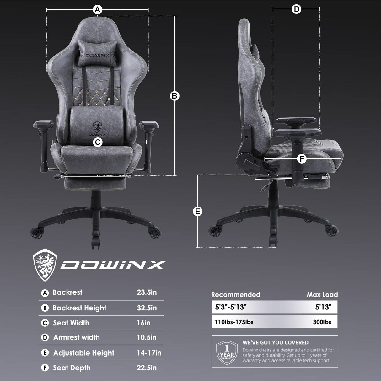 Gaming Chair Ergonomic Racing Style Recliner