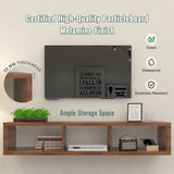 Floating TV Stand for 65 Inch TV Wood Floating Entertainment Center Wall