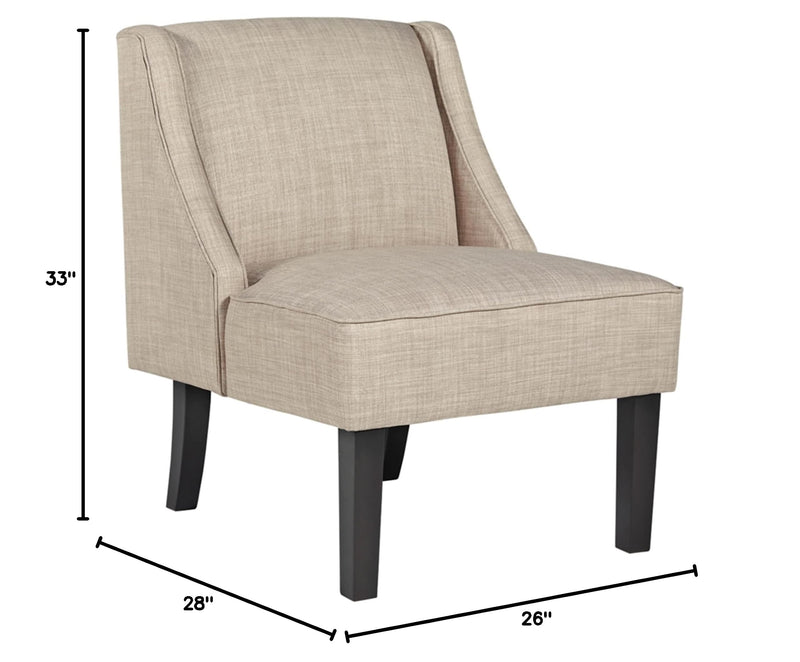 Janesley Modern Wingback Accent Chair, Beige