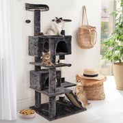 54 Inch Cat Tree, Indoor Cat Tower Condo, Multi-Level Cat House