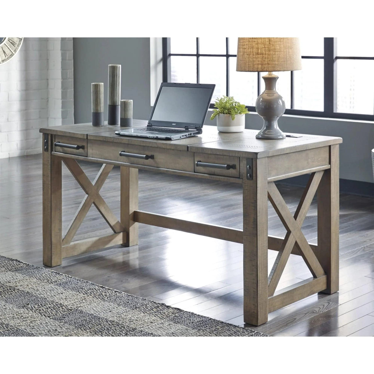 Aldwin Rustic Farmhouse 60" Home Office Lift