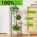 Plant Stand Indoor Outdoor Bamboo Plant Stands, 3 Tier Stands Plant Shelf