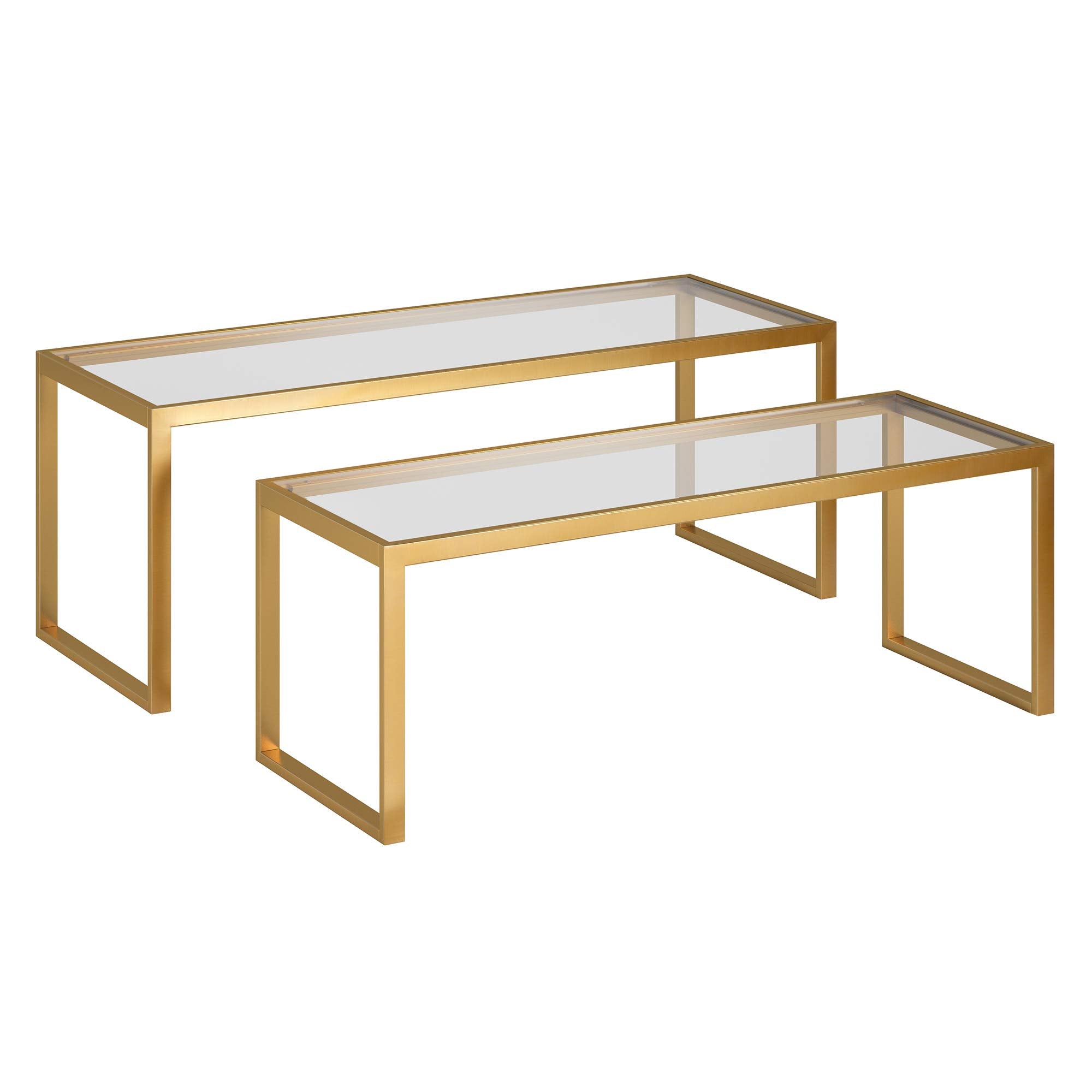 Rectangular Nested Coffee Table in Brass
