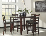 Coviar 5 Piece Counter Height Dining Set, Includes Table, Brown