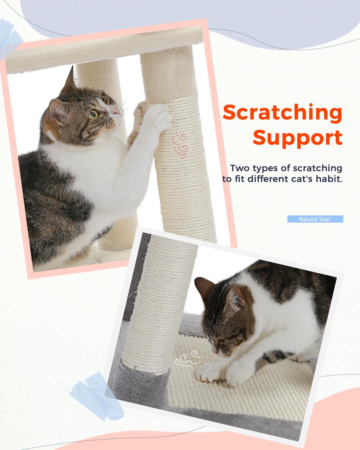 63 Multi Level Cat Tree Cat Tower for Indoor Cats with Sisal