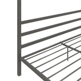 Modern Metal Canopy Platform Bed with Minimalist Headboard and Four Poster Design