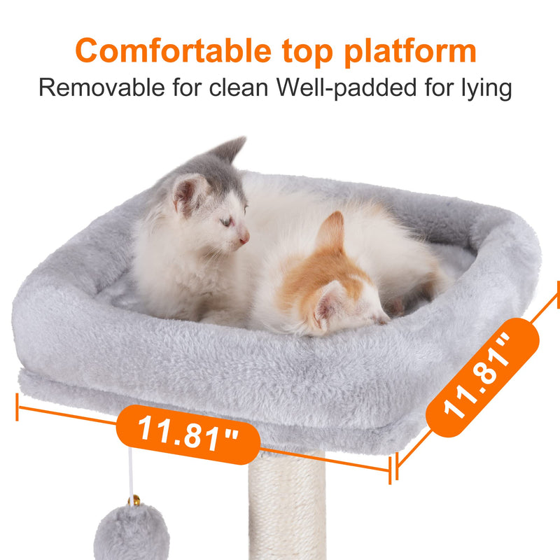 Cat Tree with Toy, Cat Tower condo for Indoor Cats, Cat House with Padded Plush Perch