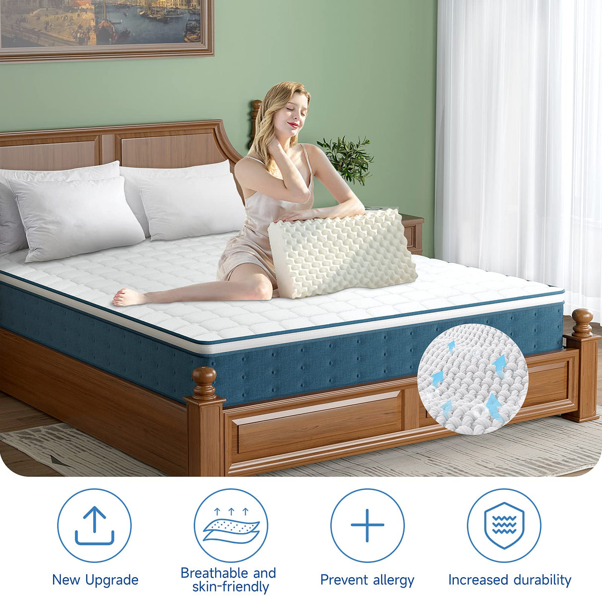 Twin Mattress 10 Inch Mattress with Individually Pocket Coils