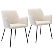 Classic Fabric Dining Chairs Set of 2, Kitchen & Dining Room Beige Chair
