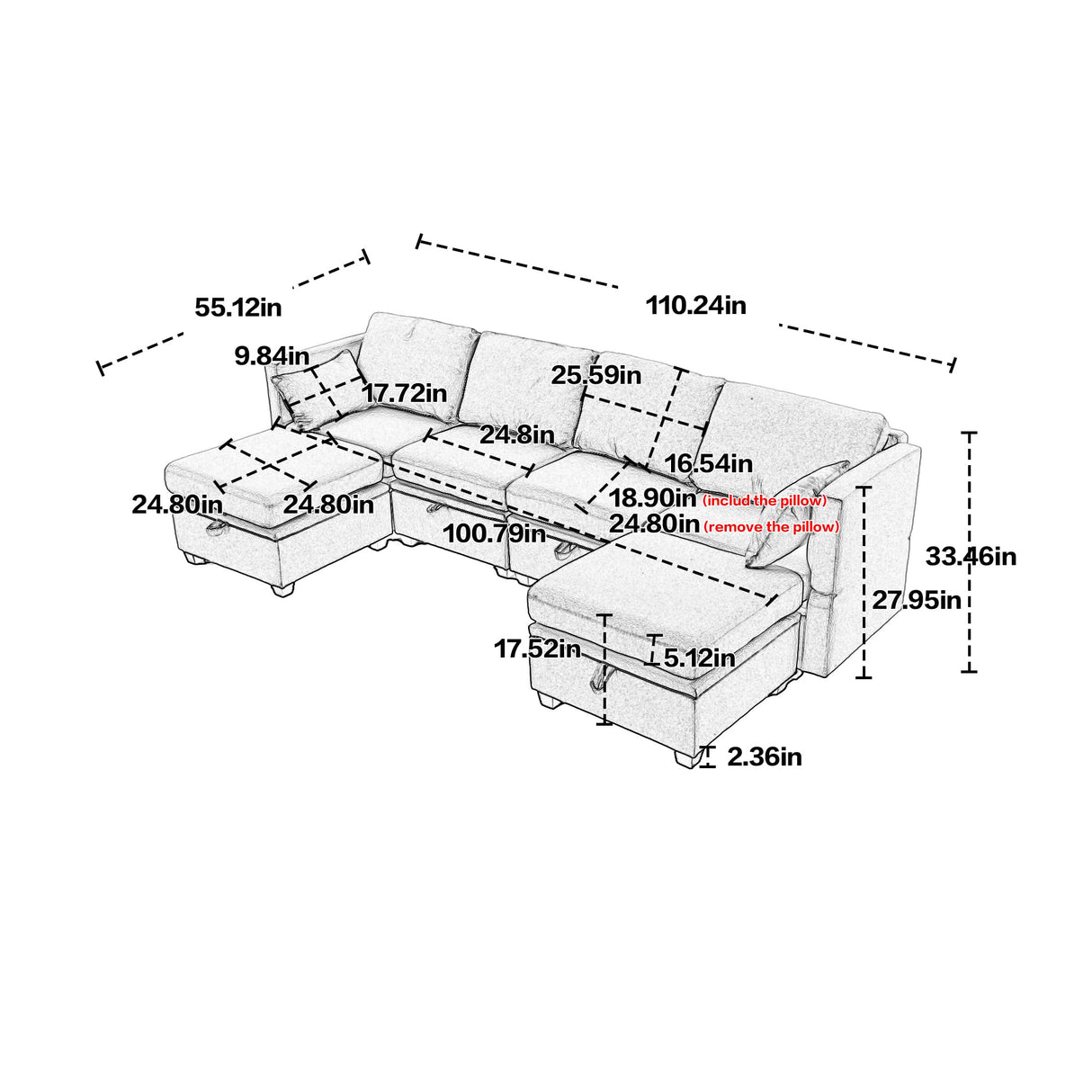 Sofa Couch for Home Apartment Office