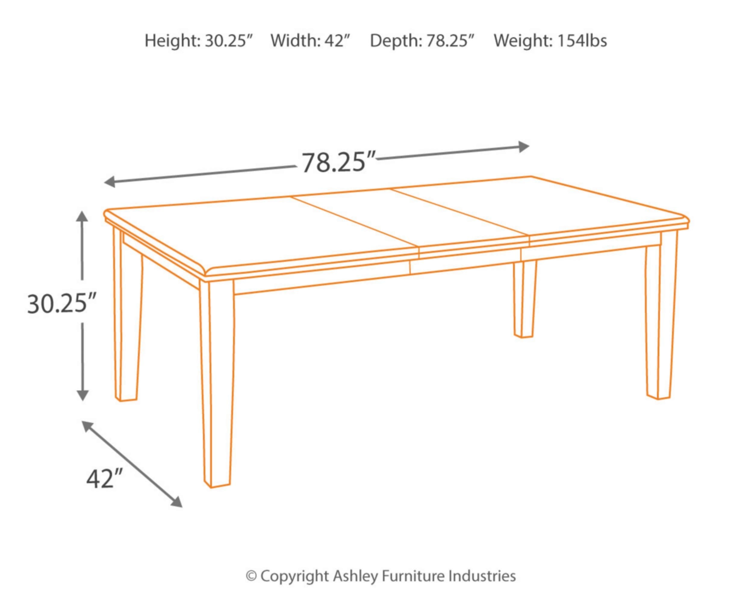 Haddigan Traditional Rectangular Dining Extension Table, Seats up to 8