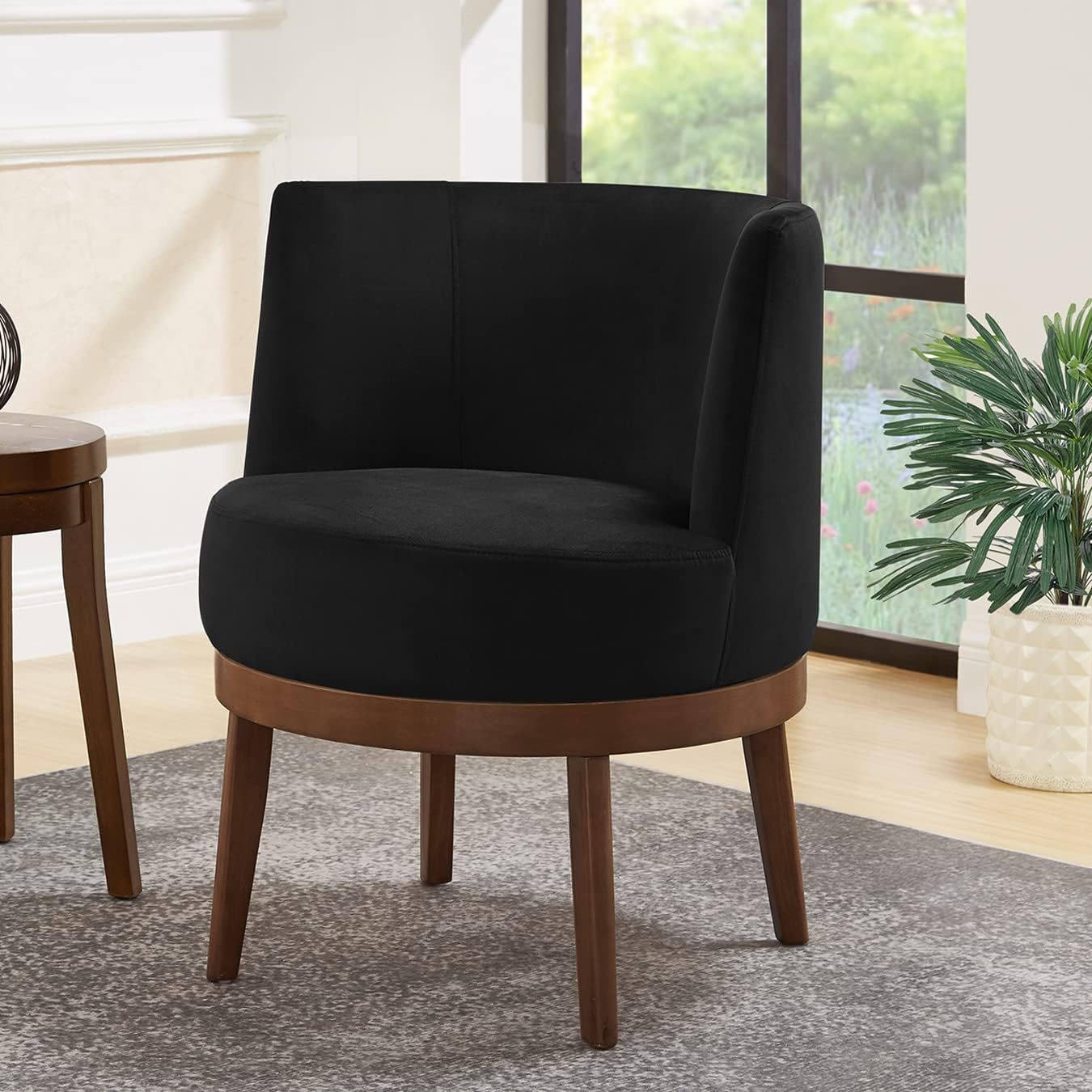 Modern 360 Degree Swivel Accent Chair, Comfy Velvet Round Accent Chair