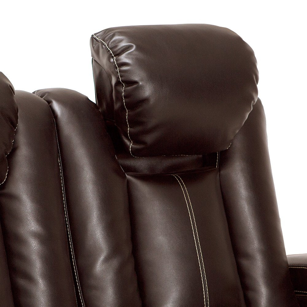 Omega Home Theater Seating - Leather Gel - Power Recline - Power Headrests