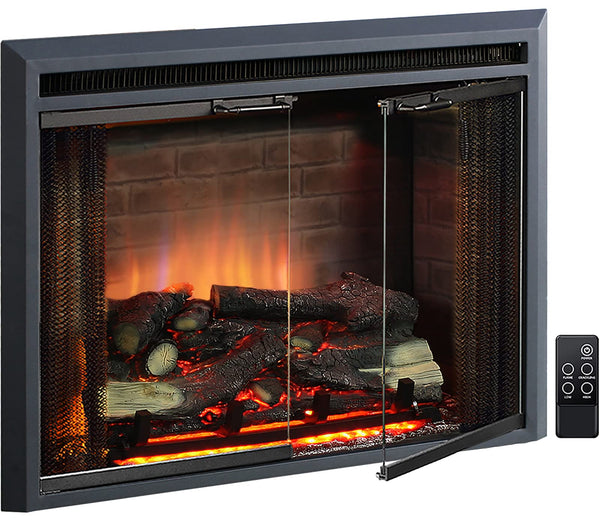 Klaus Electric Fireplace Insert with Fire Crackling Sound
