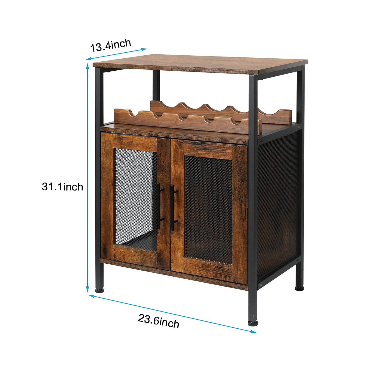 Wine Bar Rack Cabinet with Detachable Wine Rack, Coffee Bar Cabinet