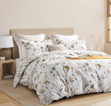 600 Thread Count Cotton White Printed Cotton Comforter Set