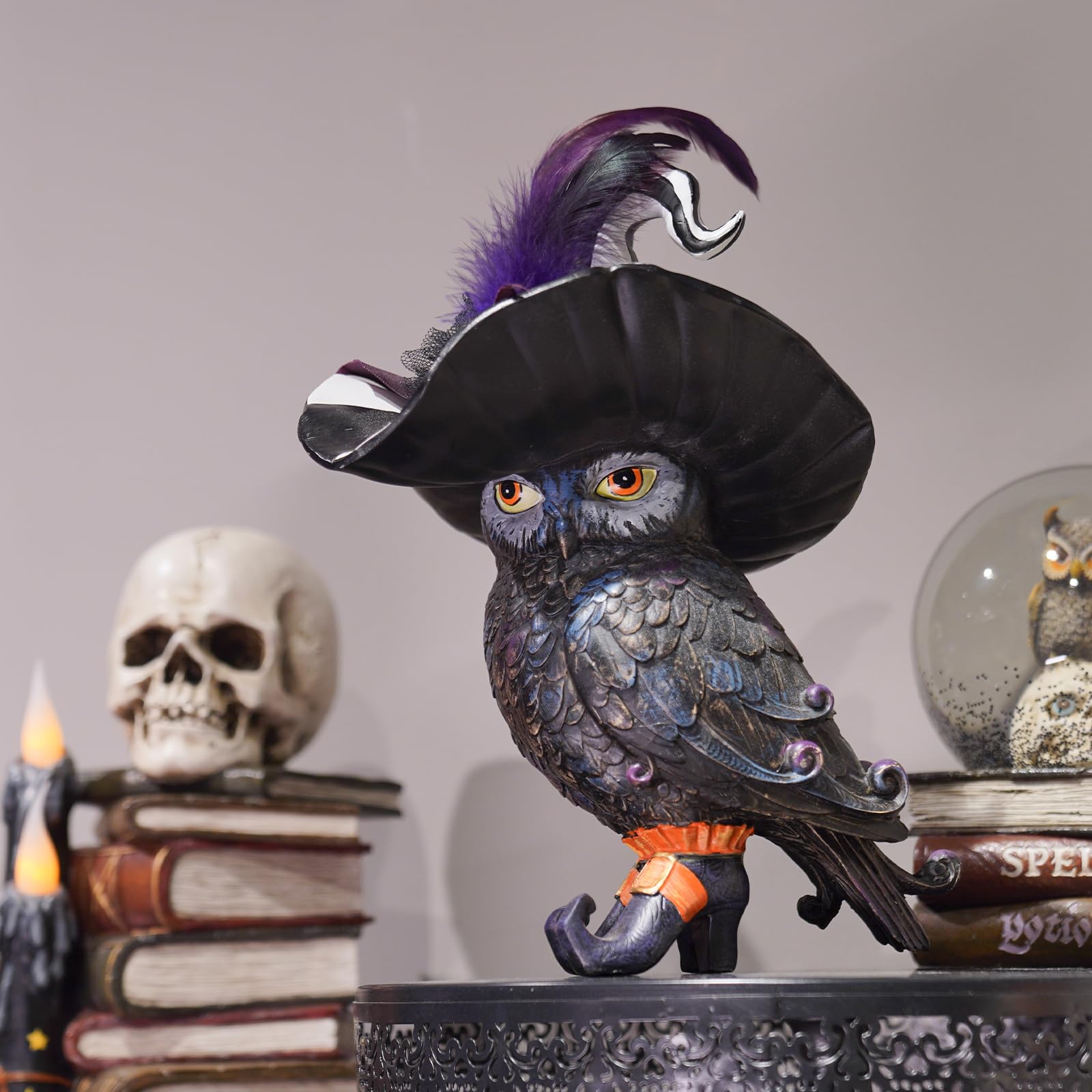 Owl Decor Halloween Decoration Indoor - Resin Black Owl Statues