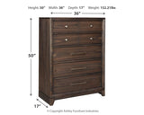 Brueban Transitional Contemporary 5 Drawer Chest with Dovetail Construction