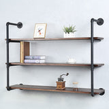 Industrial Pipe Shelving Wall Mounted,48in Rustic Metal Floating Shelves