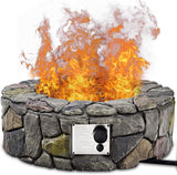 Gas Fire Pit, 28 Inch 40,000 BTU Propane Fire Outdoor w/Natural Stone