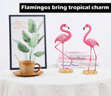 Pink Flamingo Statue Summer Tropical Decor - 10 inch Flamingo Sculpture