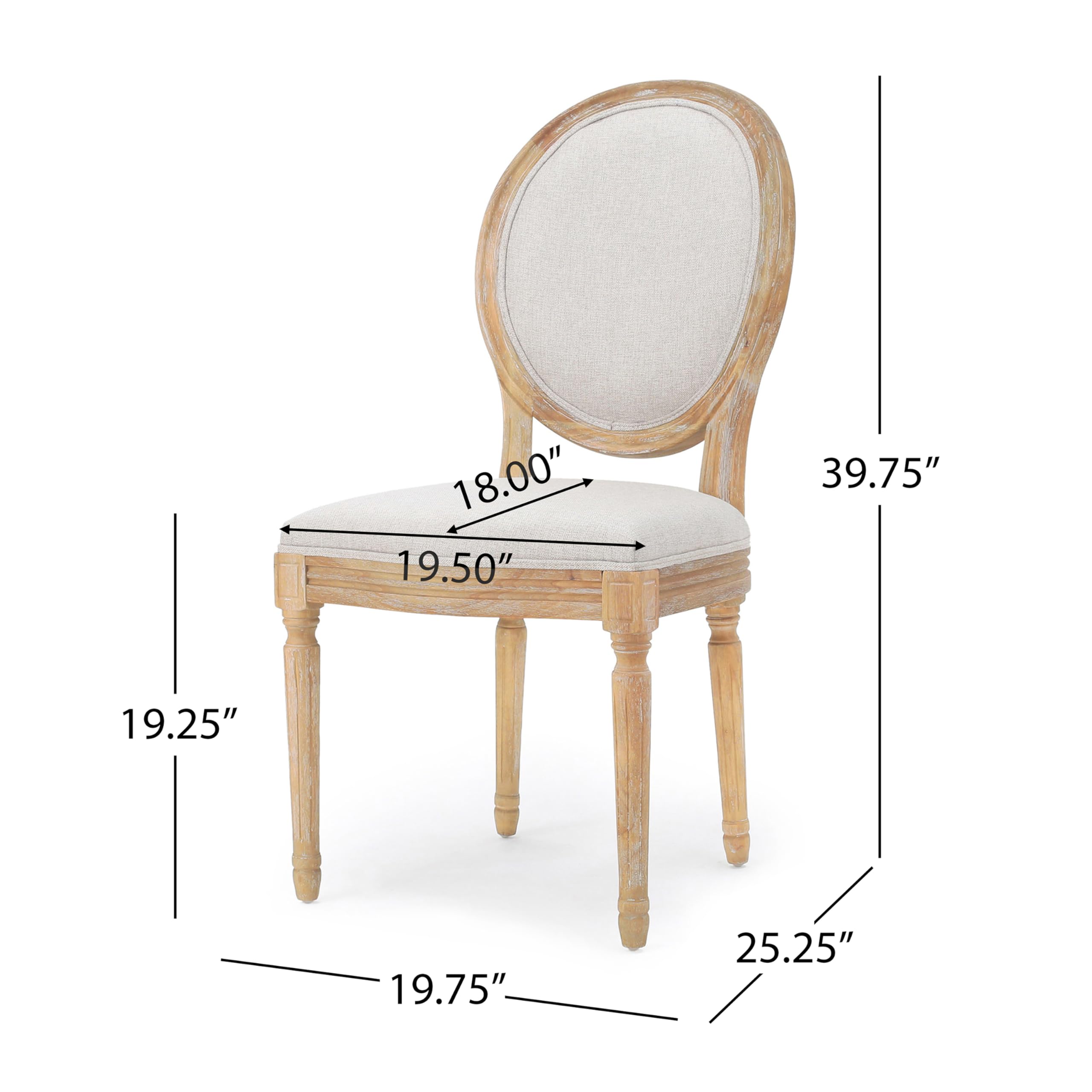 Hilary French Country Fabric Dining Chairs (Set of 4)