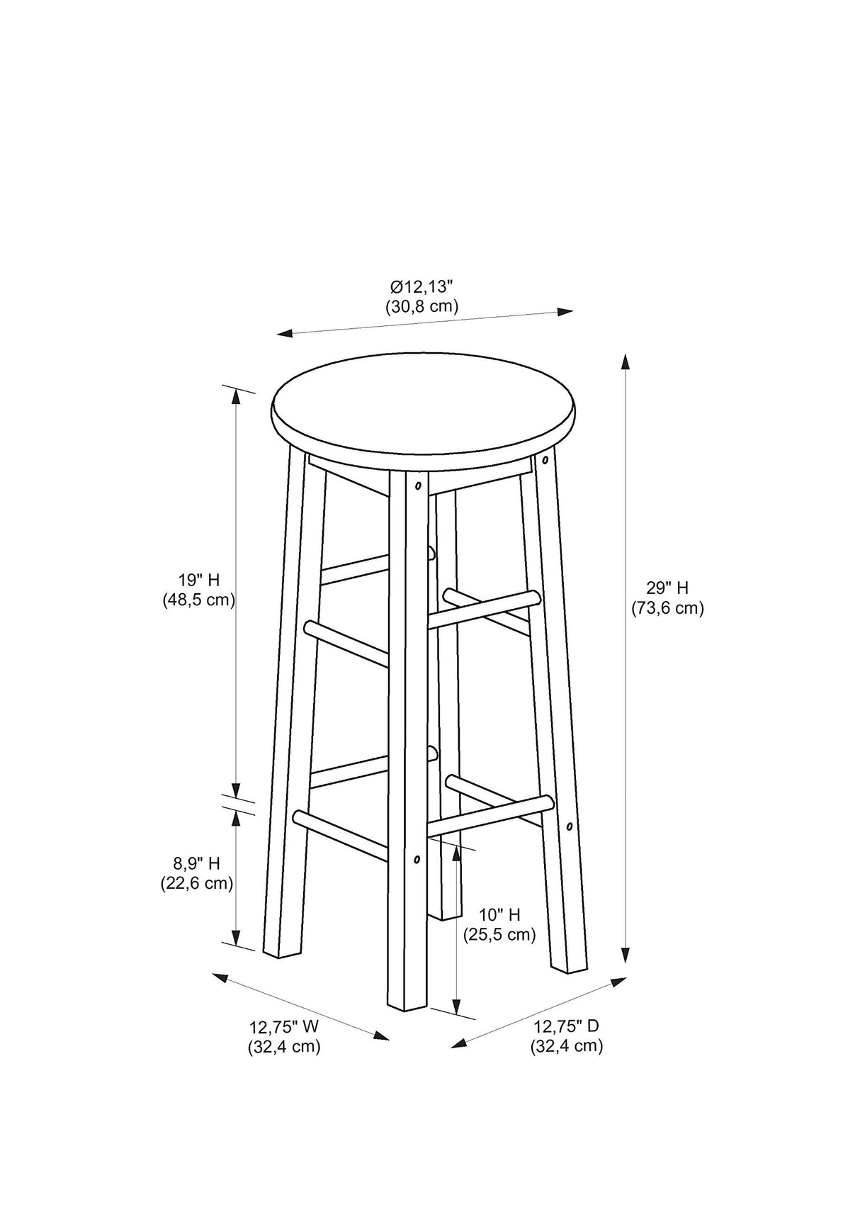 29-Inch Barstool With Round Seat