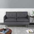 Upholstered Loveseat Sofa with Metal Legs for Small Space Tufted Cushions Soft Sectional 2-Seat Couch