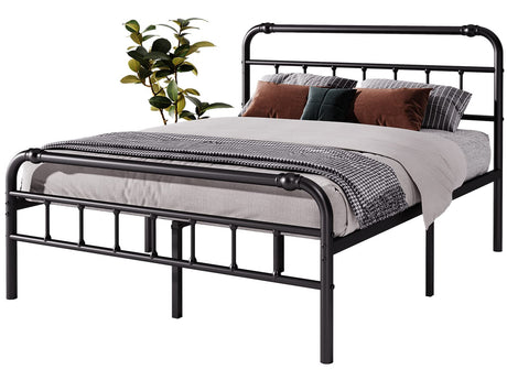 Queen-Bed-Frame-with-Headboard and Footboard, 18 Inch Metal Platform Bed-Frame