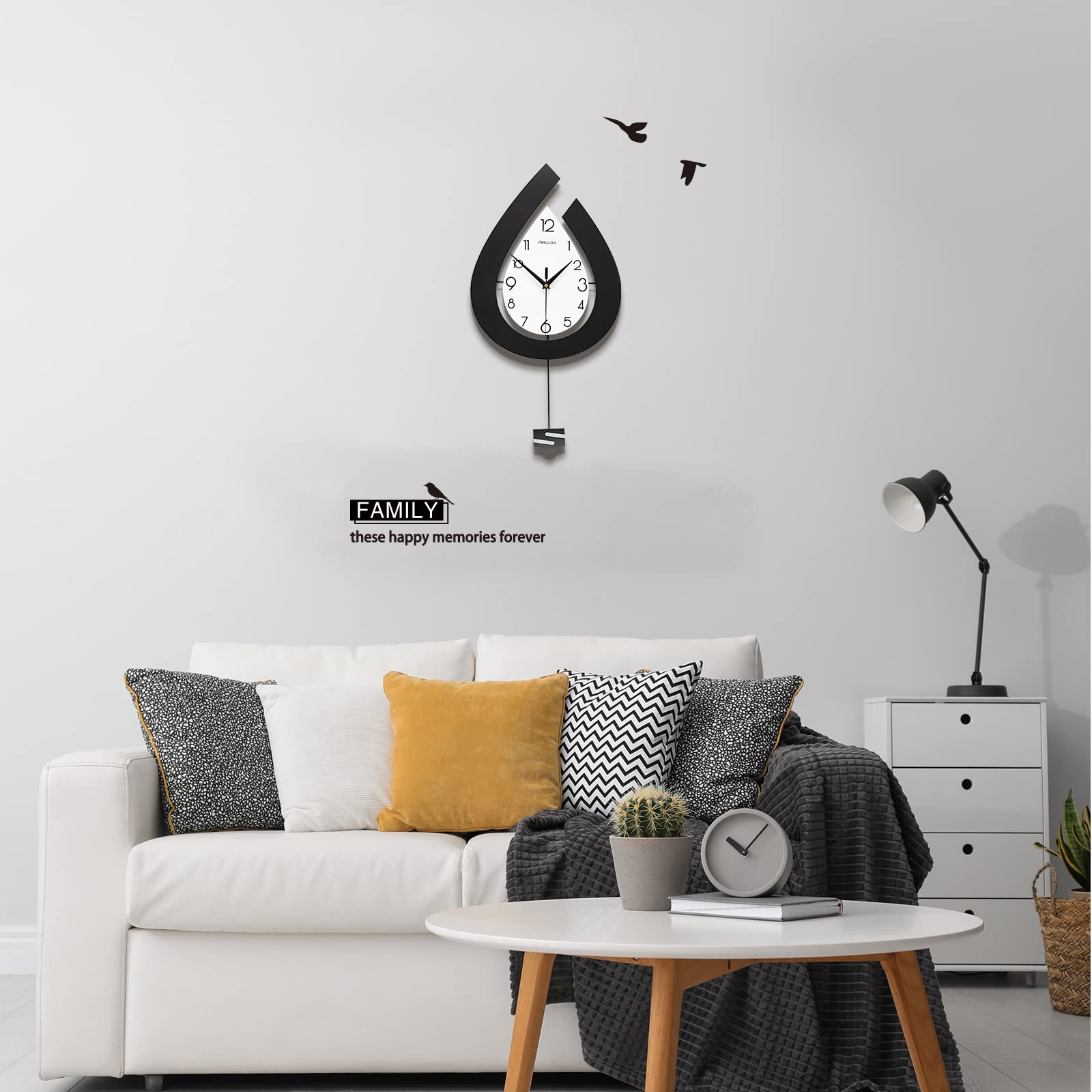 Large Wall Clock for Living Room Decor Big Pendulum