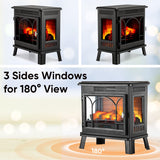 Electric Fireplace Stove with Visible Control Panel and Remote