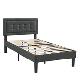 Twin Size Upholstered Bed Frame with Height