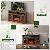 58 Inches Fireplace TV Stand with 23 Inch Fireplace