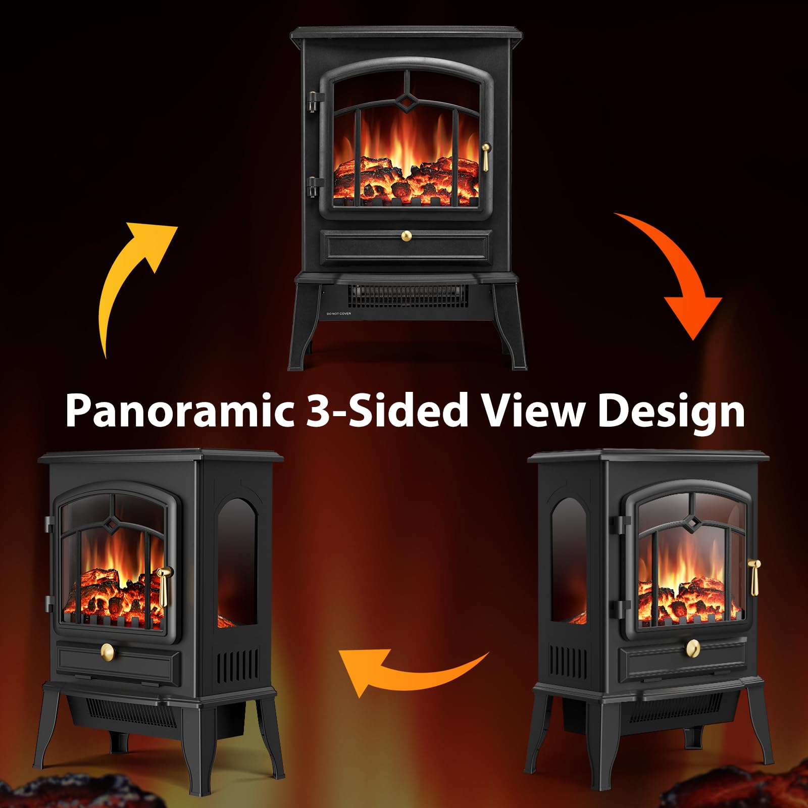 Electric Fireplace Stove with Realistic Flame