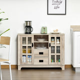 Sideboard Buffet Cabinet, Glass Door Kitchen Cabinet