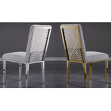 Dining Chairs,Upholstered Dining Chairs and Back Metallic Geometric Design