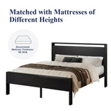 Queen Size Platform Bed Frame with Wooden Headboard and Footboard, Heavy Duty