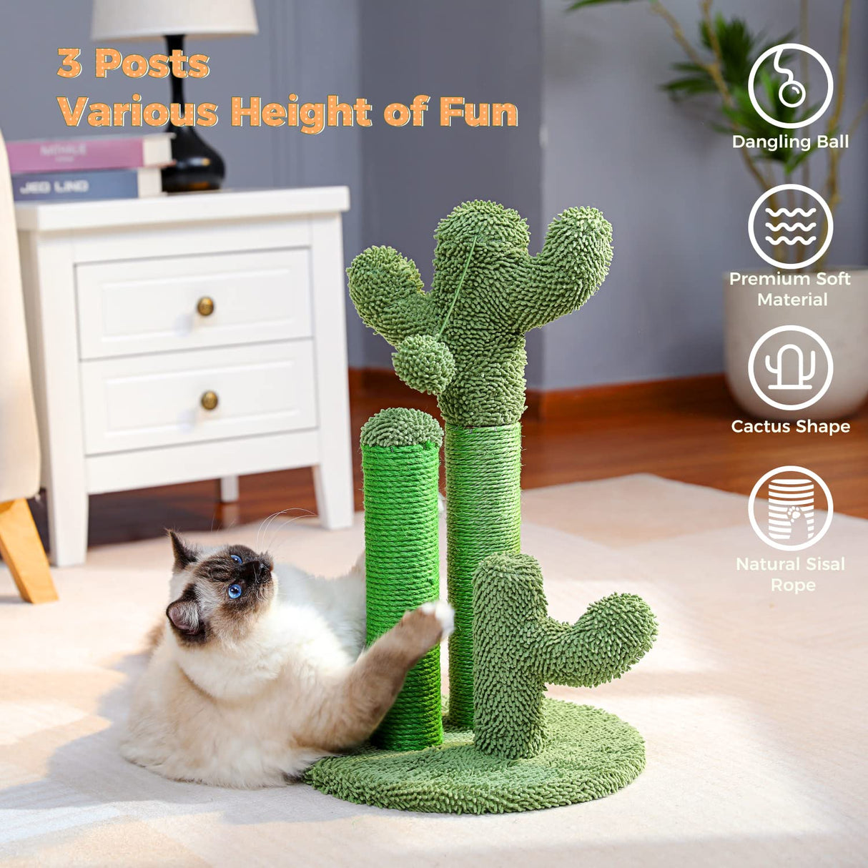 Cat Scratching Post Cactus Cat Scratcher Featurin