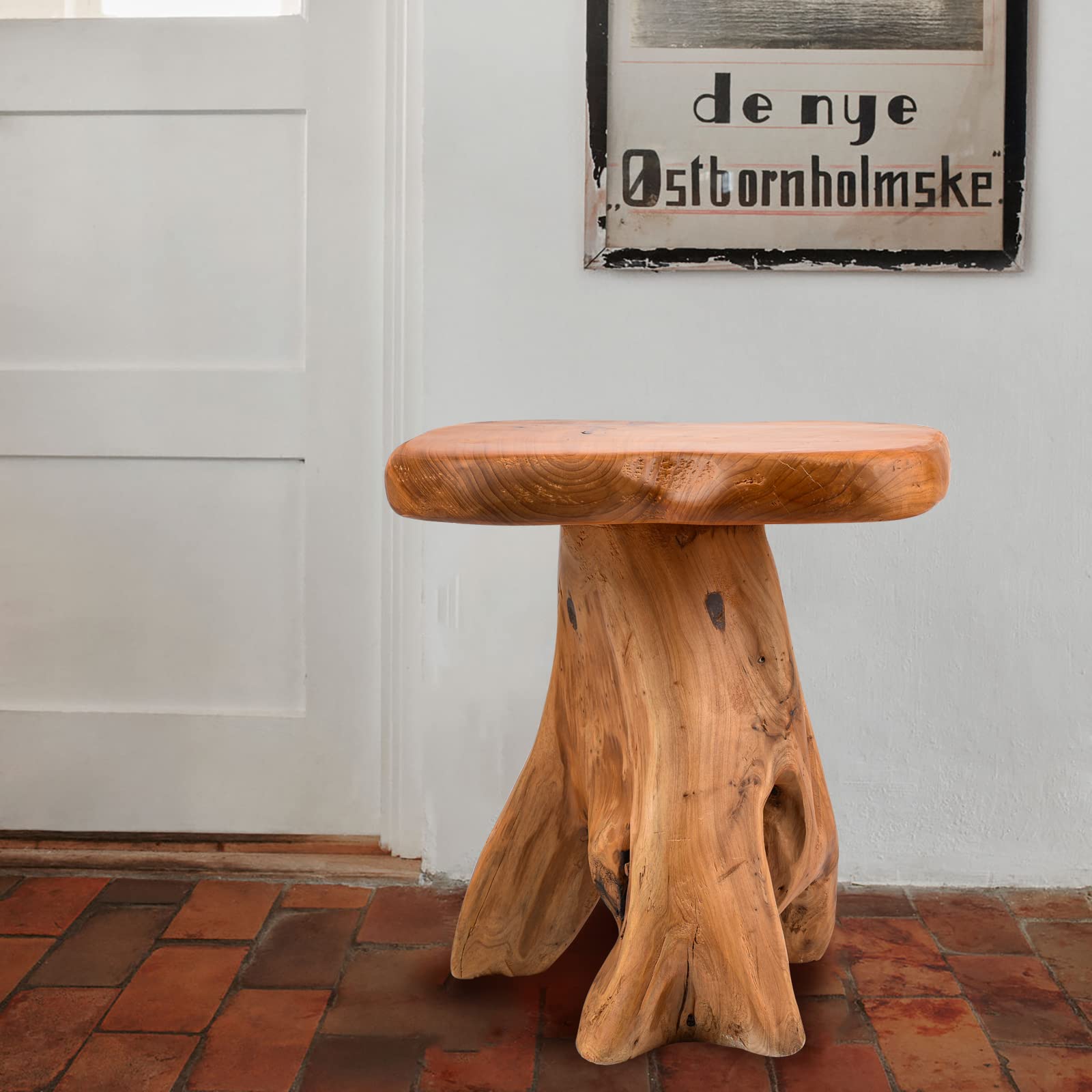 Small Side Table, Unique Design Live Edge Wood Stool