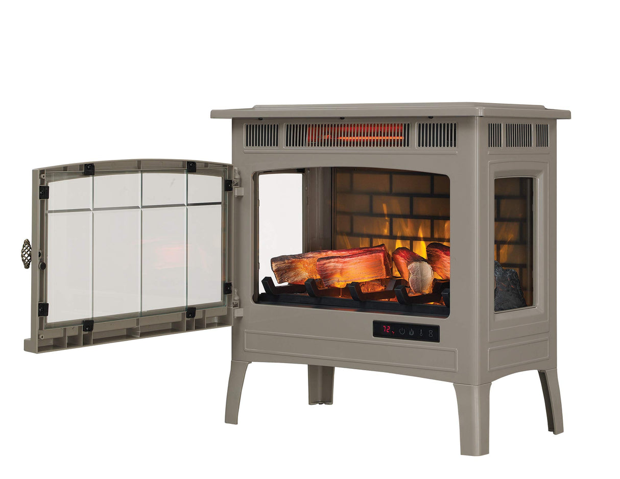 Electric Infrared Quartz Fireplace Stove with 3D Flame Effect