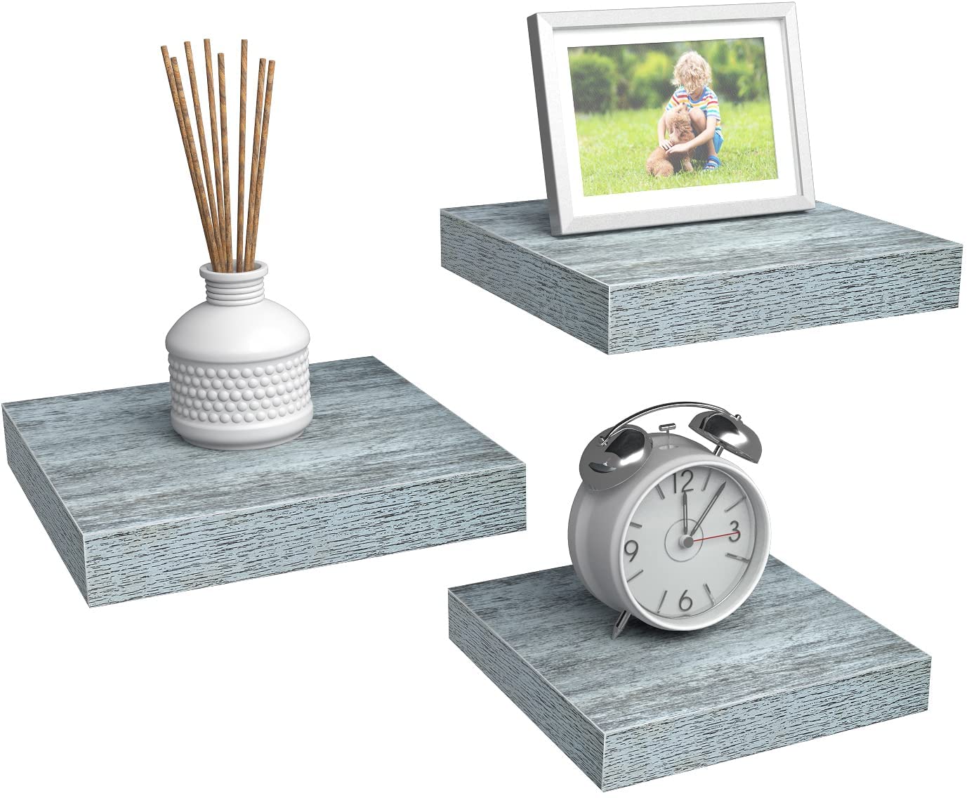 Floating Shelves - Square Mounted Display Ledge for Room Decor in The Bathroom