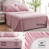 7 Pieces Queen Comforter Set-Bed in a Bag Pink Comforter Set Queen with Comforters